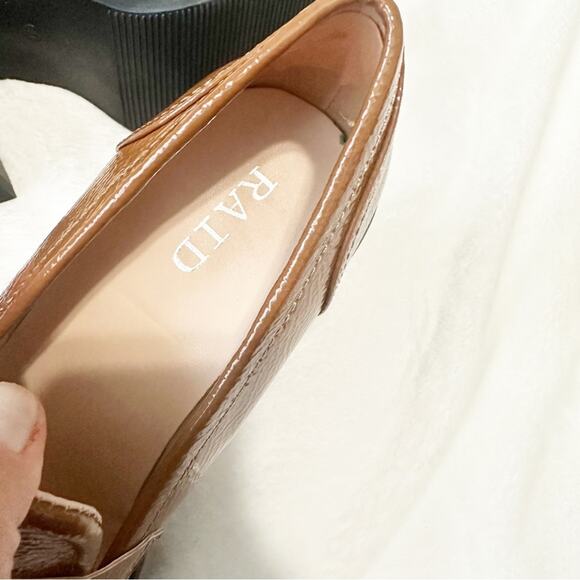 Raid brown loafer penny high block heel 90s Y2K chunky heel size 41 asos - Picture 9 of 13